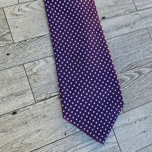 Dona/Dona 100% Silk Tie Men's Unisex Necktie Purple with White Polka Dots